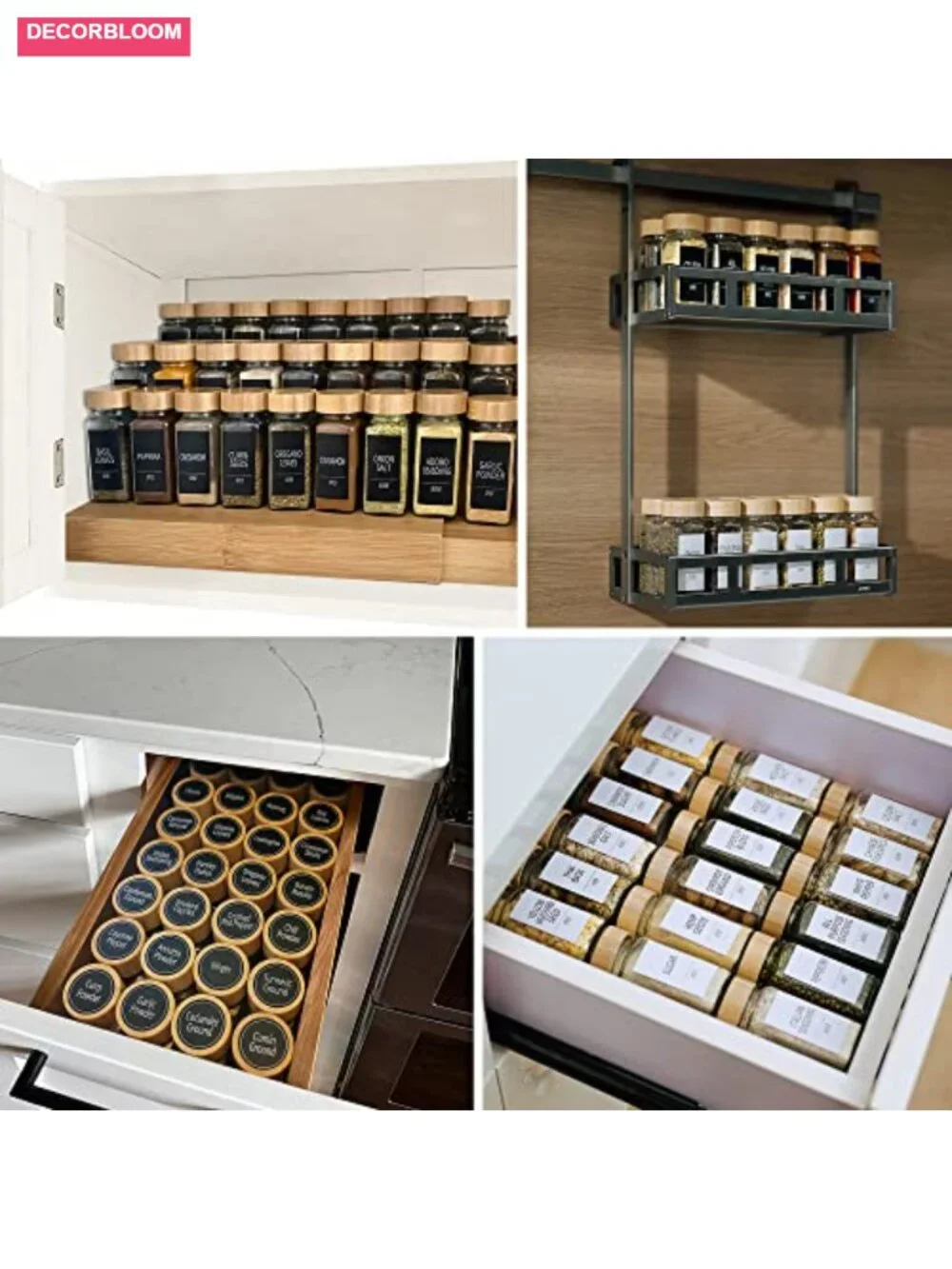 36 Spice Jars with Bamboo Lids, 4 Oz Glass Containers with Shaker Lids, 547